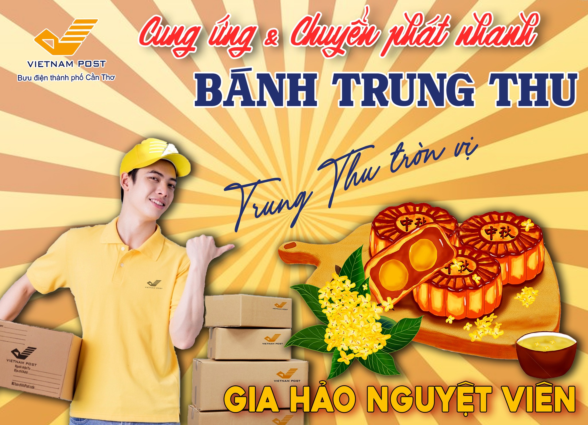 Bưu điện Cần Thơ cung cấp dịch vụ chuyển phát nhanh bánh Trung thu